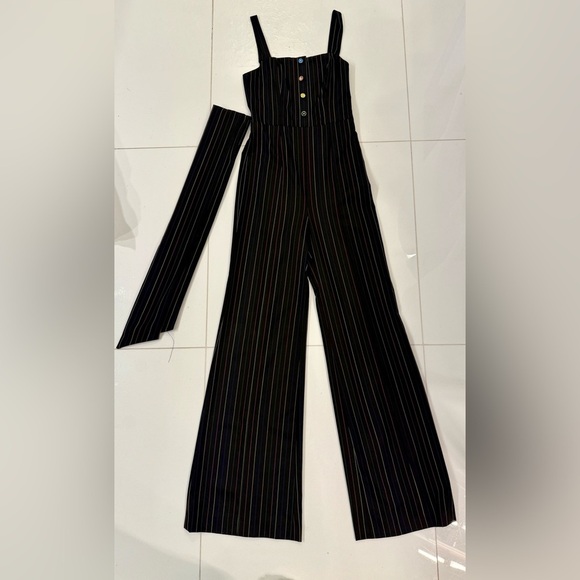 STAUD Tao Jumpsuit Rainbow Stripe Wide Leg. Size 2 - Picture 2 of 5